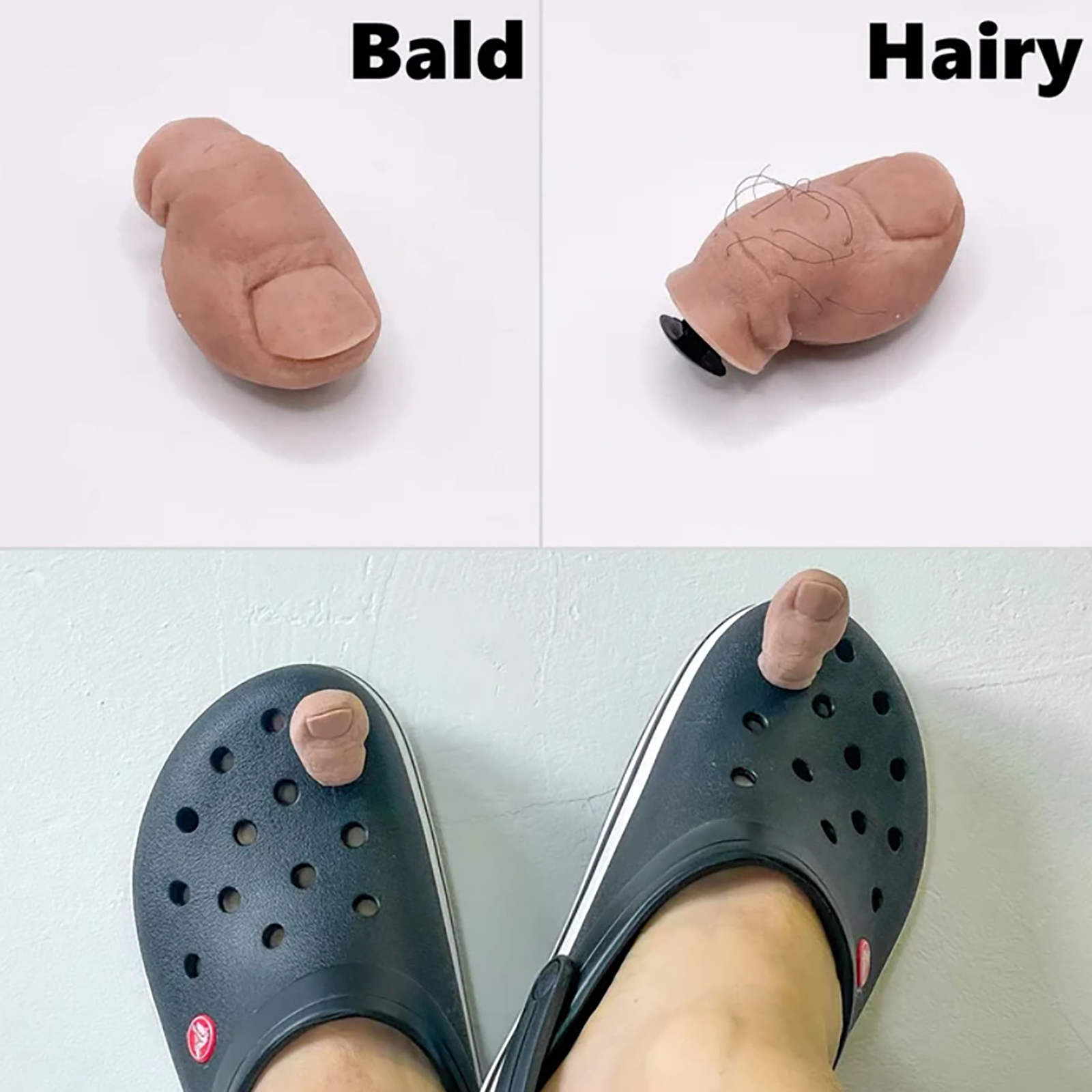 3D Funny Big Toe Croc Charms Durable Bald Styles for Women Men