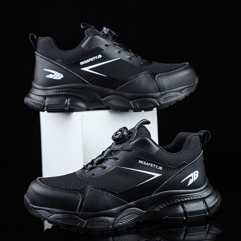 Men Work Safety Shoes Steel Toe Rotating Buckle Indestructible Non-slip Sneakers