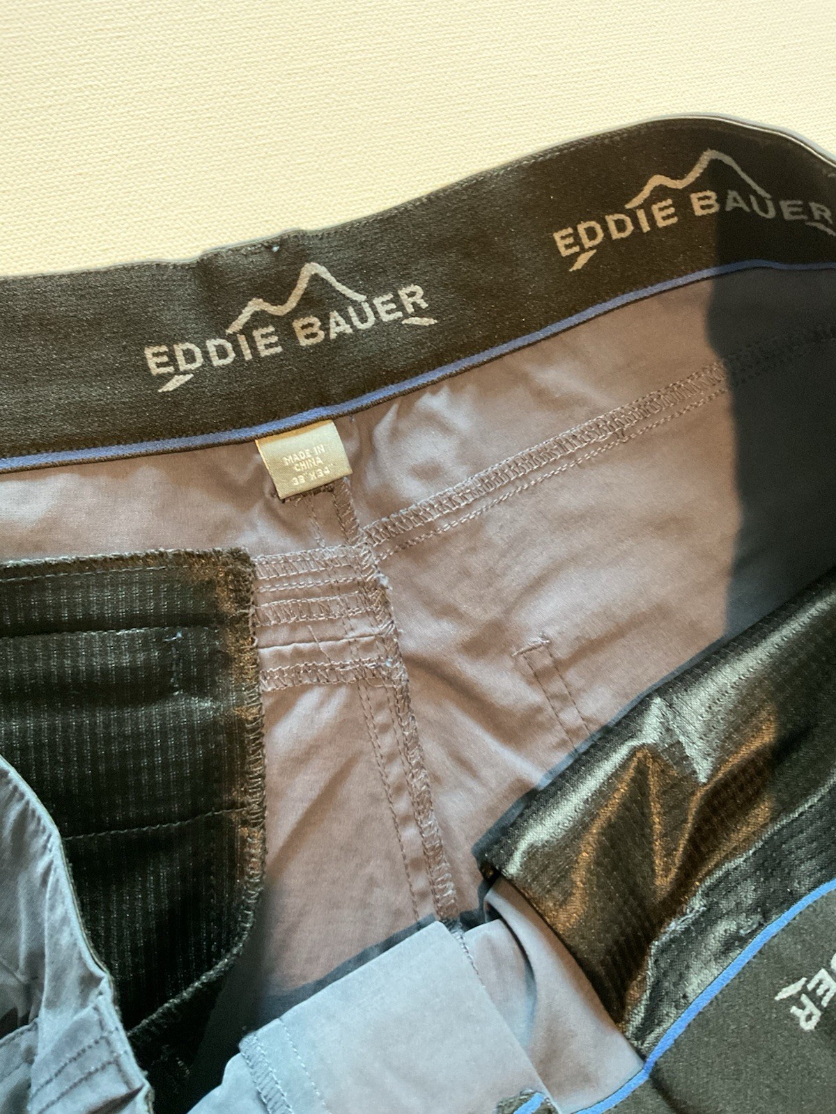 Eddie Bauer Performance Hiking Pants Navy Blue Stretch Travel Outdoor
