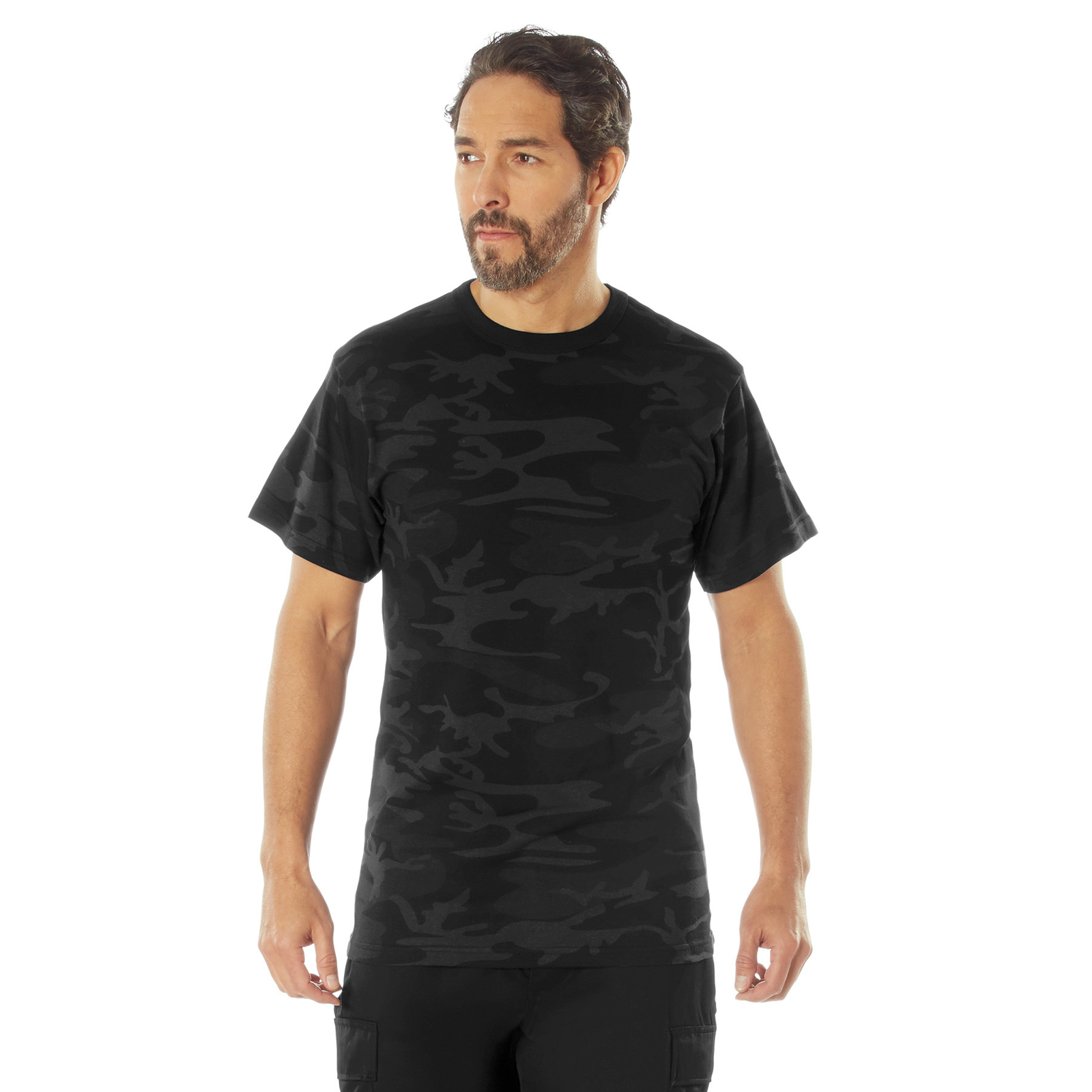 Rothco Men’s Midnight Black Camo Tactical T-Shirt – Camouflage Fashion Tee