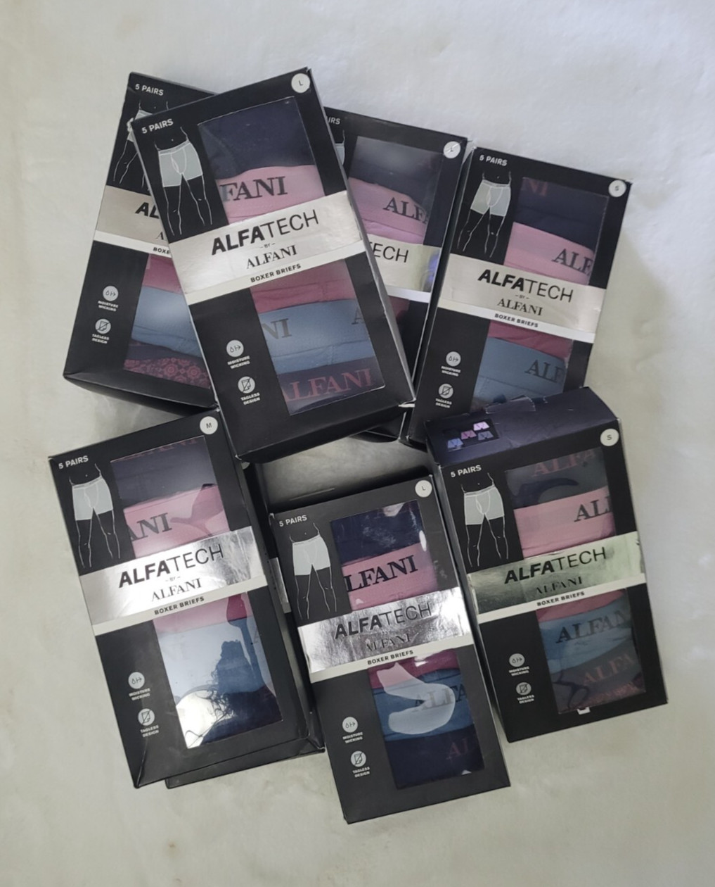 AlfaTech by Alfani Boxer Briefs – Multi Color Pack – 5 Pairs