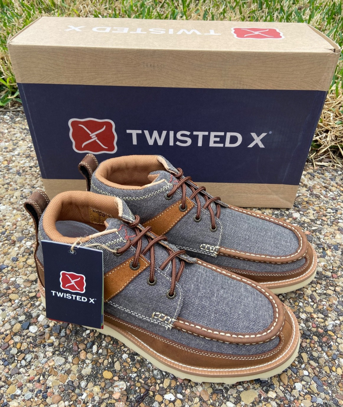 NEW Men’s Leather Twisted X Casual Lace-Up Shoe Boot in Dust / Brown MCA0018