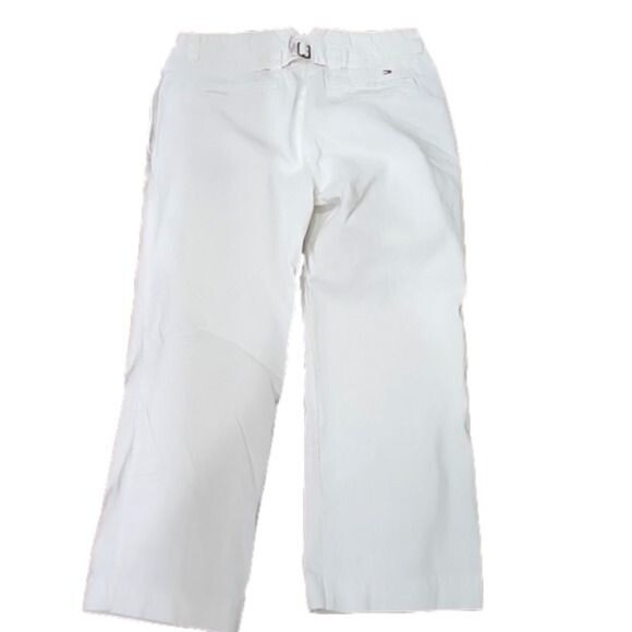 Tommy Hilfiger Pants cropped White Cotton Mid-rise Straight Leg Women’s 6