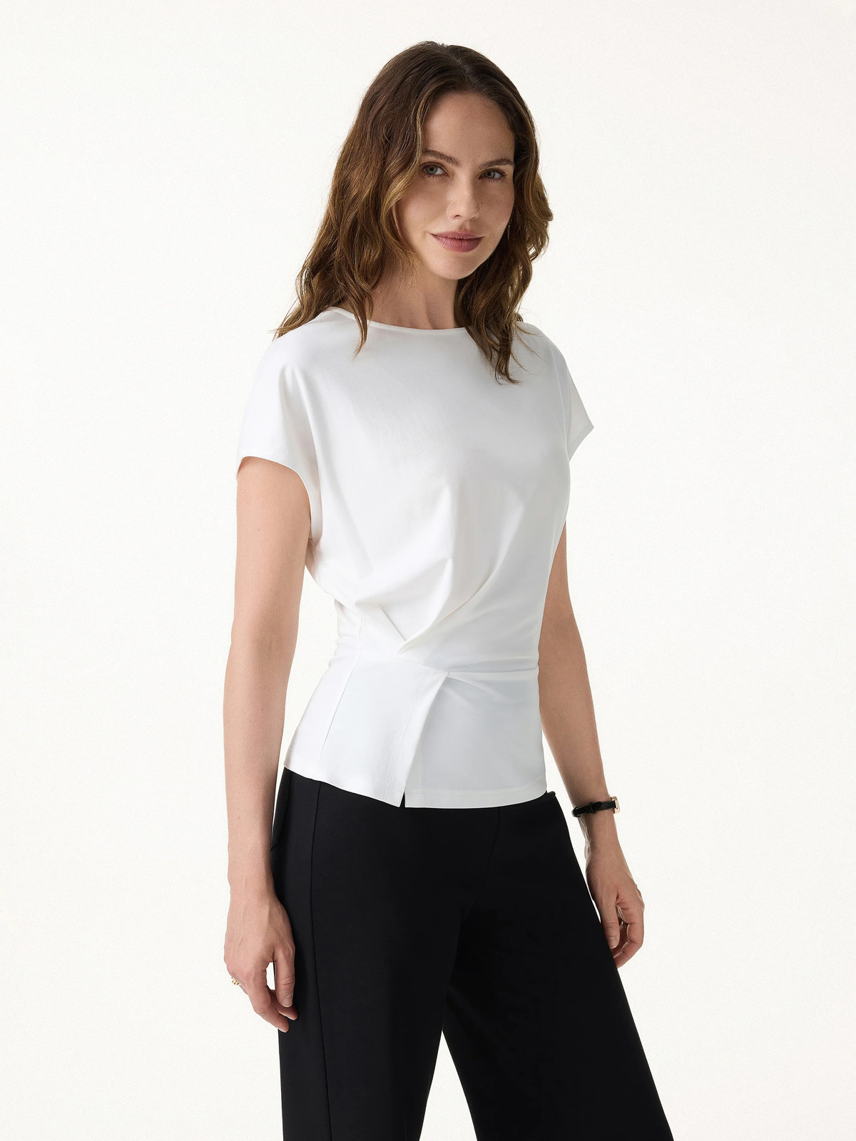OGL Cooling Ponte Relaxed Round Neck Tucked Top
