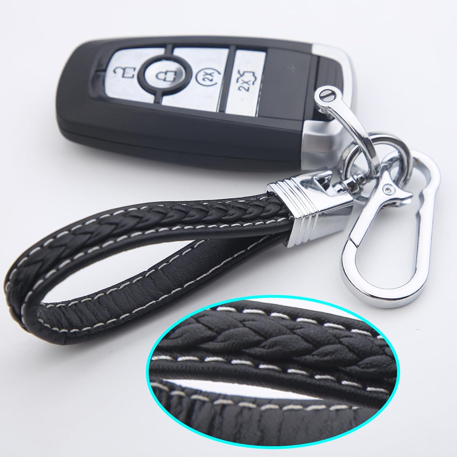 Woven Rope Keychain,Microfiber Leather Wristlet Keychain,Car Keys Keychain with