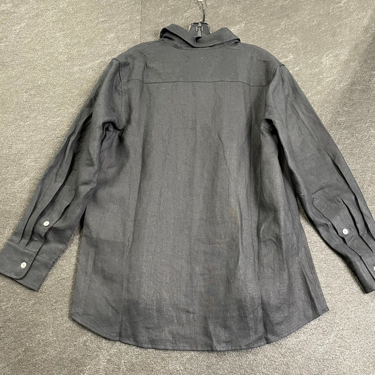 PERFECTWHITETEE Lorelai Linen Oversized Shirt Women’s Size S Black