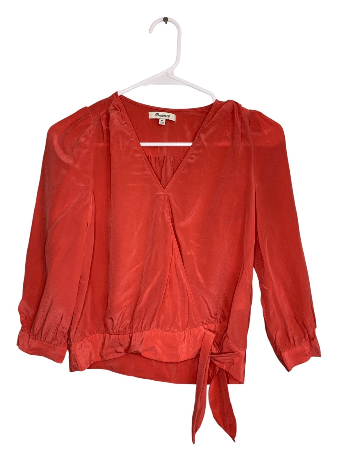Madewell Women’s Blouse Size XS Salmon Pink Color Long Sleeves