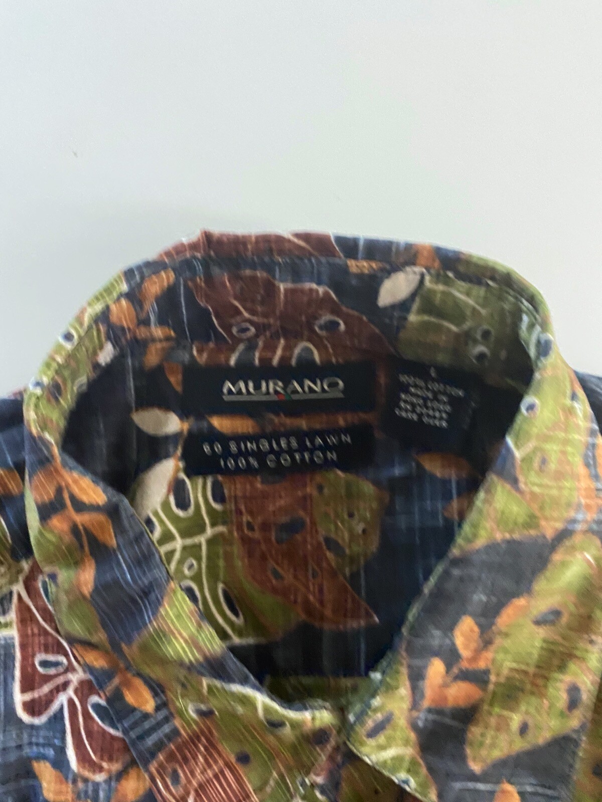 Murano Singles Lawn Cotton Floral CAMP SHIRT Large L