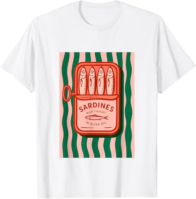 Sardines Tinned Fish Retro Graphic Summer for Men Women T-Shirt unisex Tee