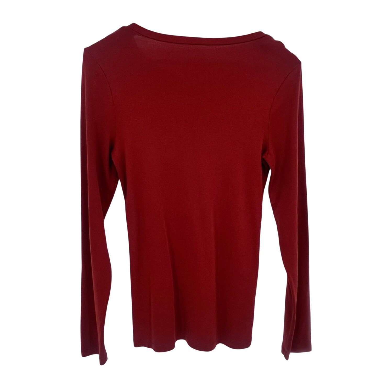 J.Crew Perfect Fit Tee Womens Large Red Long Sleeve Cotton Crew Neck Casual