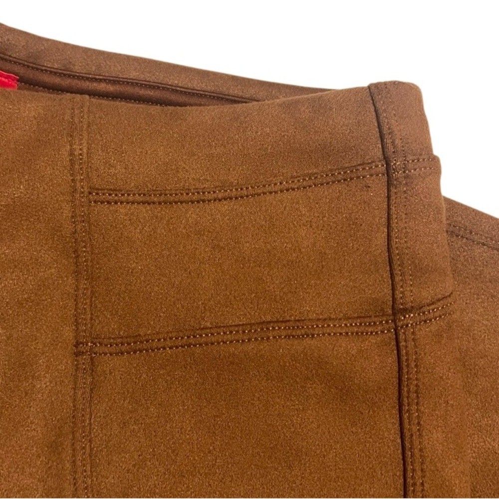 SPANX Rich Caramel Brown Faux Suede Pull On Leggings Size Small