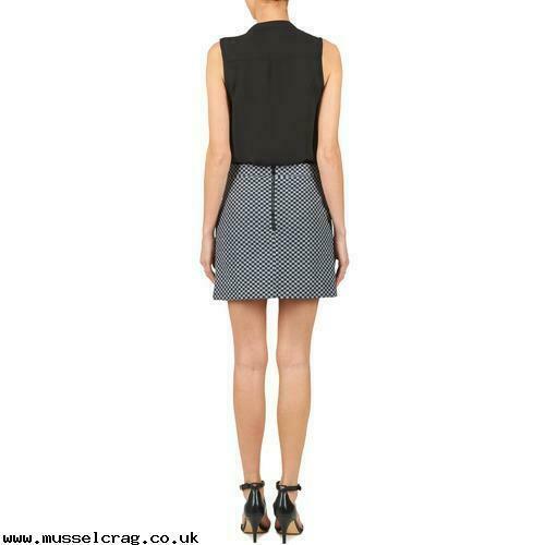 NWT NEW Suncoo Womens Florette Black White Skirt T0 MARINE FAUVE