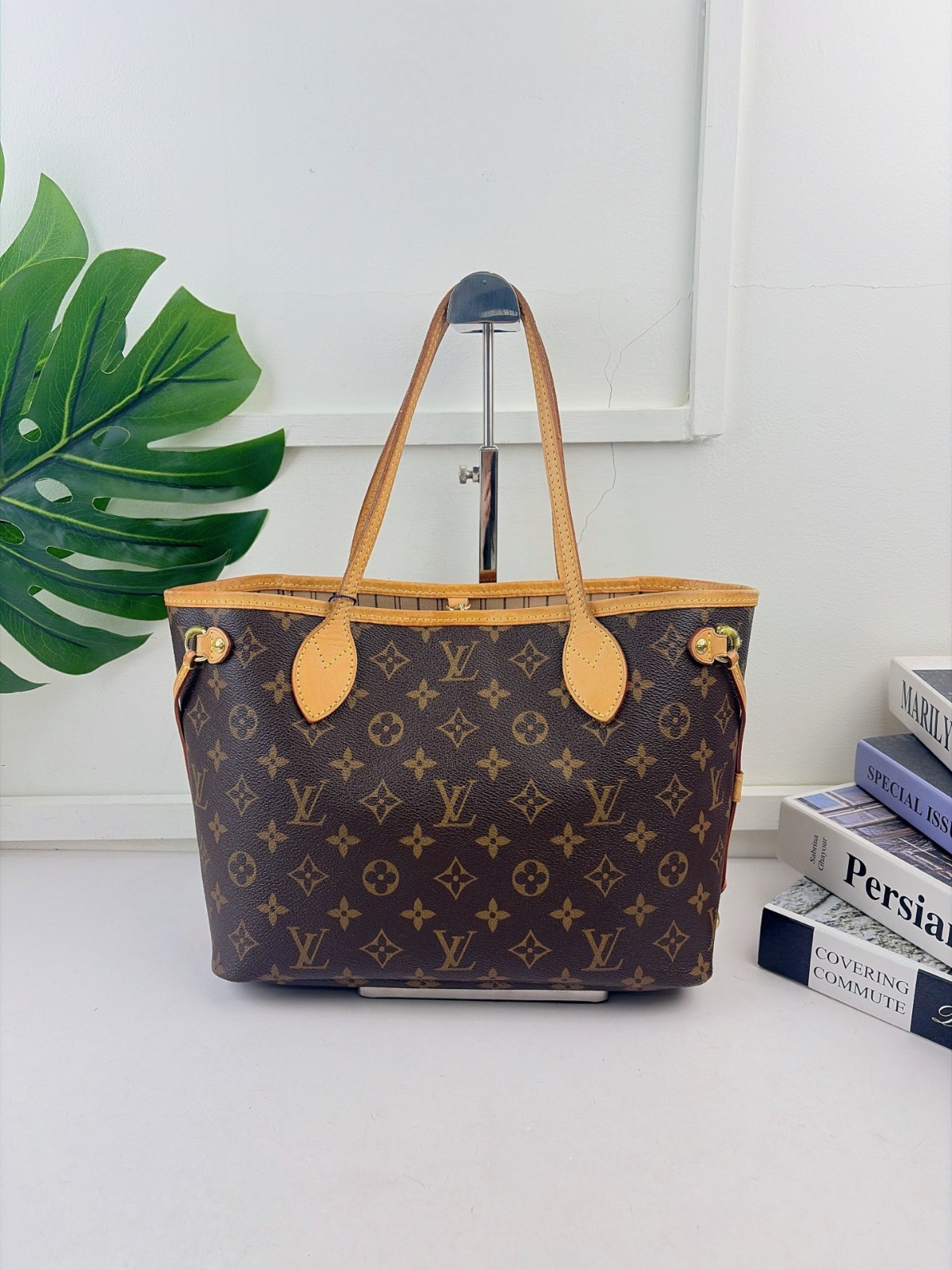Authentic Louis Vuitton Neverfull PM Monogram Tote Bag Beige Lining eBay AG