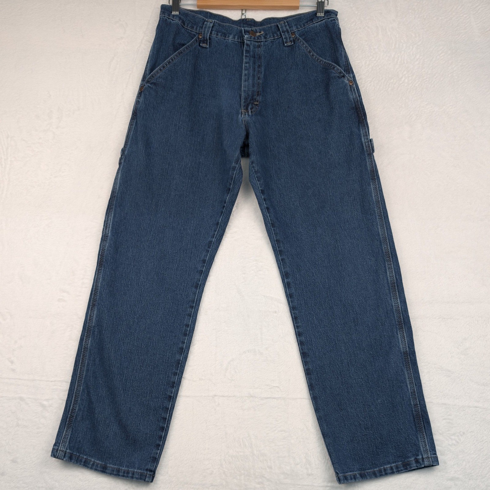 Wrangler Carpenter Jeans Men’s 32×30 Blue Denim Hammer Loop Utility Workwear