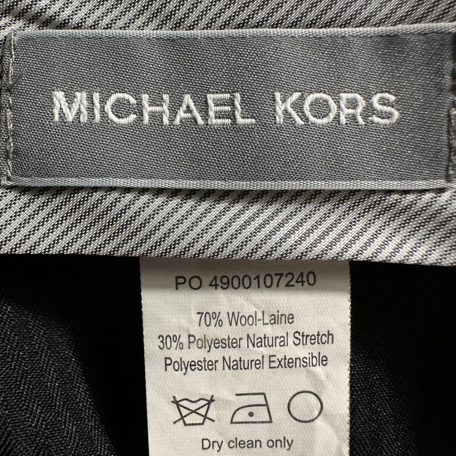 MICHAEL KORS Mens Two Piece Suit – 44R Blazer Jacket/38WX30 Pants Black Wool