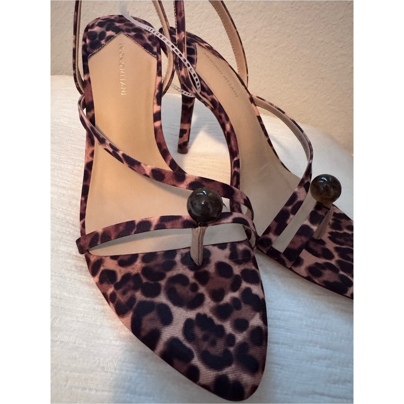 ANTONIO MELANI Brown Leopard Print Pointed Toe Slingbacks/ NEVER WORN