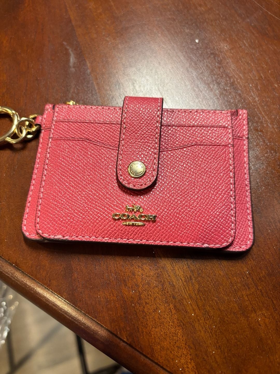 Coach Attachment Card Case in Crossgrain Leather