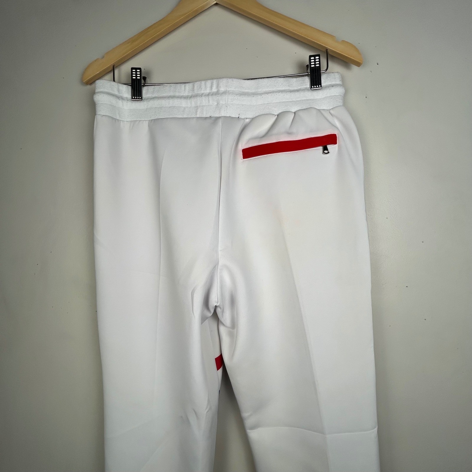 Rockstar Original Jabez Track Pants Men M White Red Blue Moto Streetwear Joggers