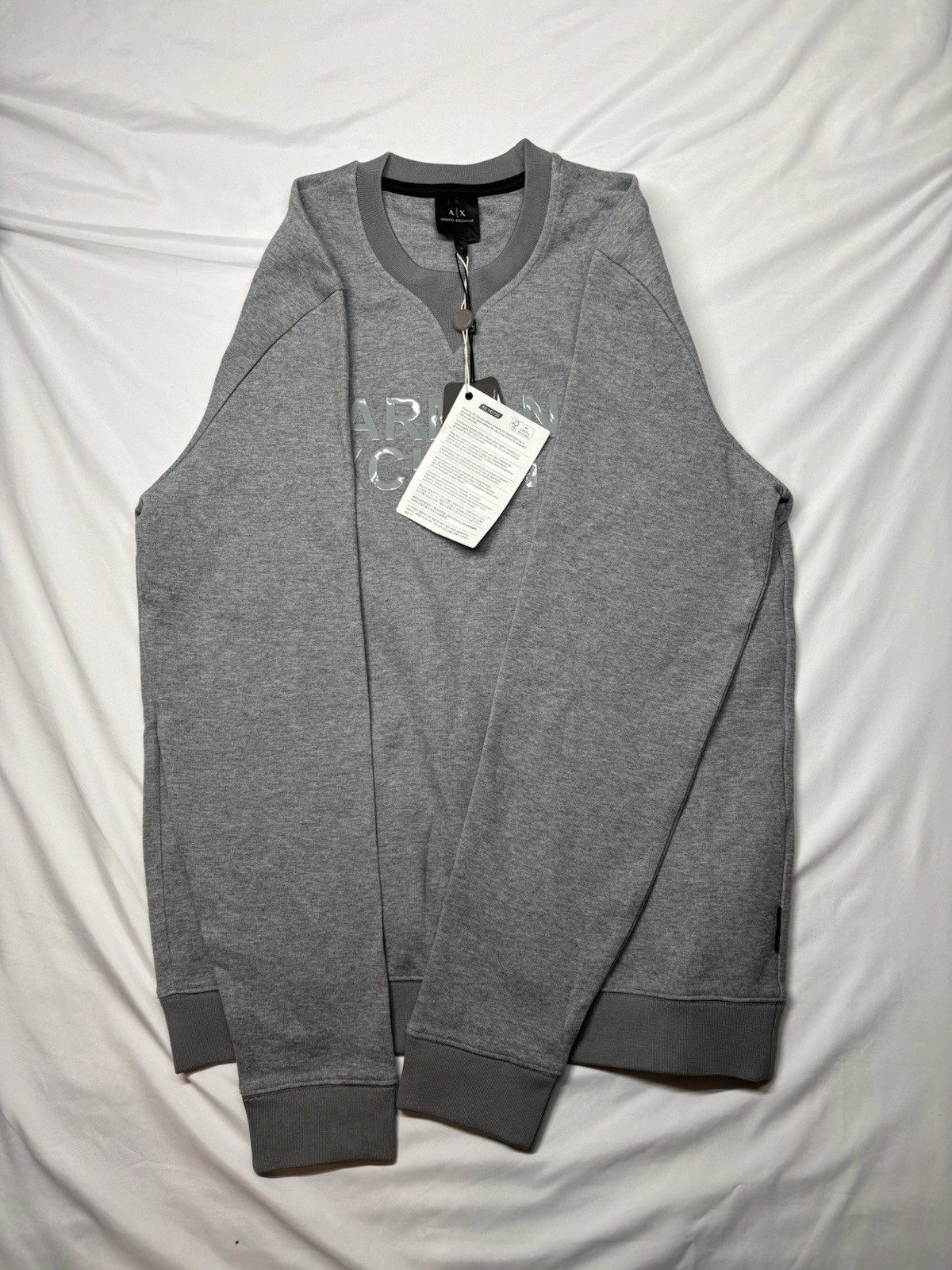 NWT Armani Exchange A|X Logo Crewneck Sweatshirt Gray Men’s Size Medium