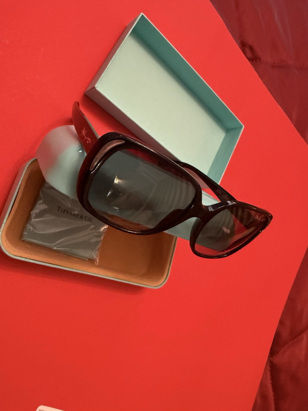 Tiffany & Co. TF Oversized Sunglasses Women Brown Frame Tinted UV400