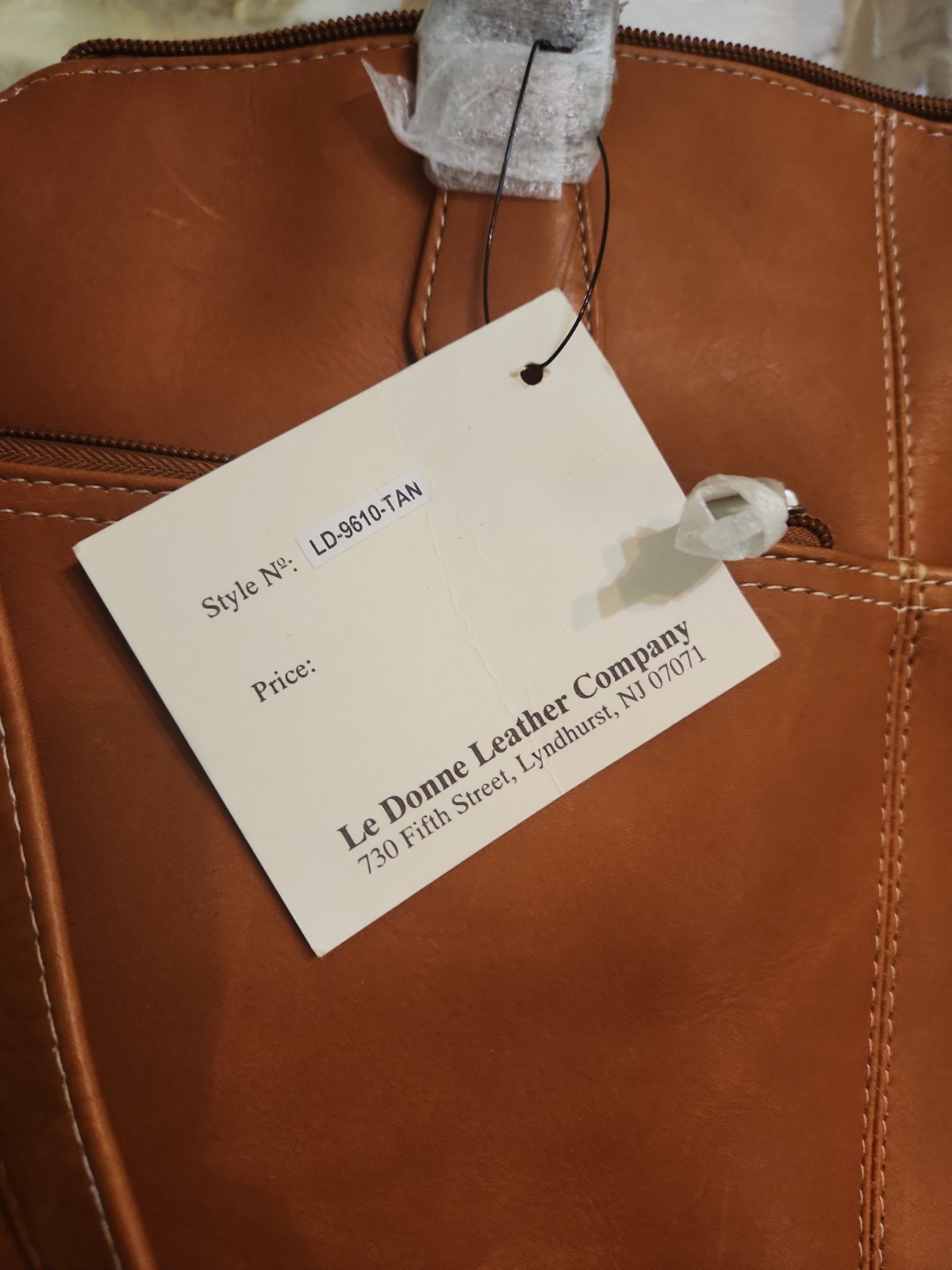 Le Donne All Leather Rich Tan Shoulder Top Handle Satchel Purse