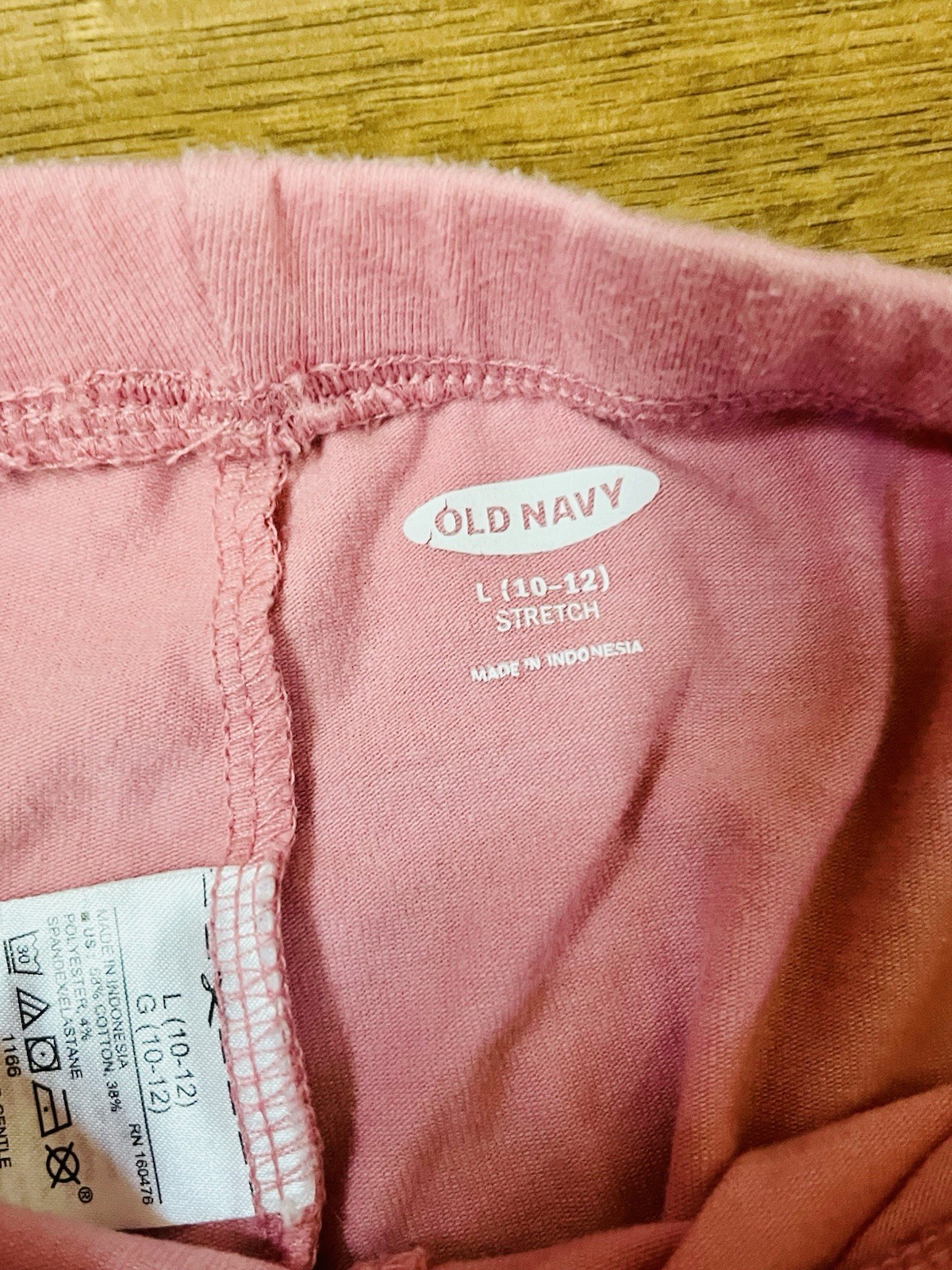 Old Navy Girls High-Waisted Stretch Coral Pink Leggings Size Large (10/12)