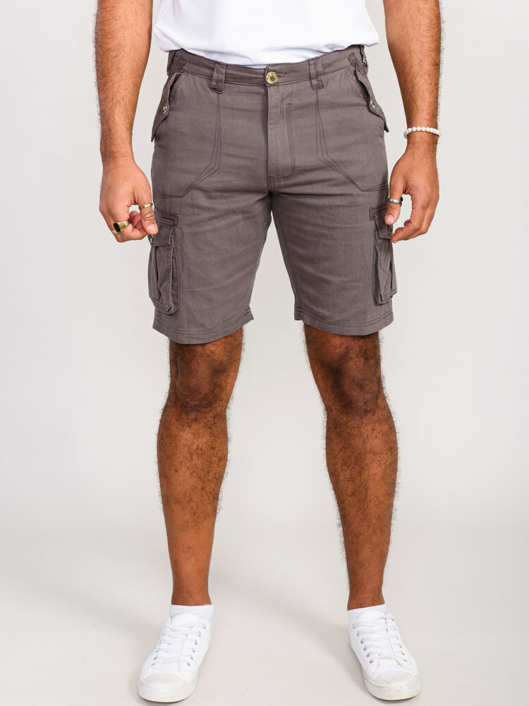 D555 Duke Mens Grey Cotton Cargo Shorts 30 32 34 36 38 40 (201305R)
