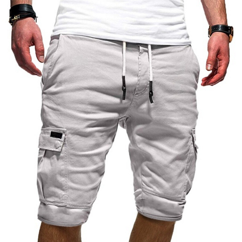 Men Casual Chino Cargo Shorts Pants 6-Pockets Summer Beach Trousers