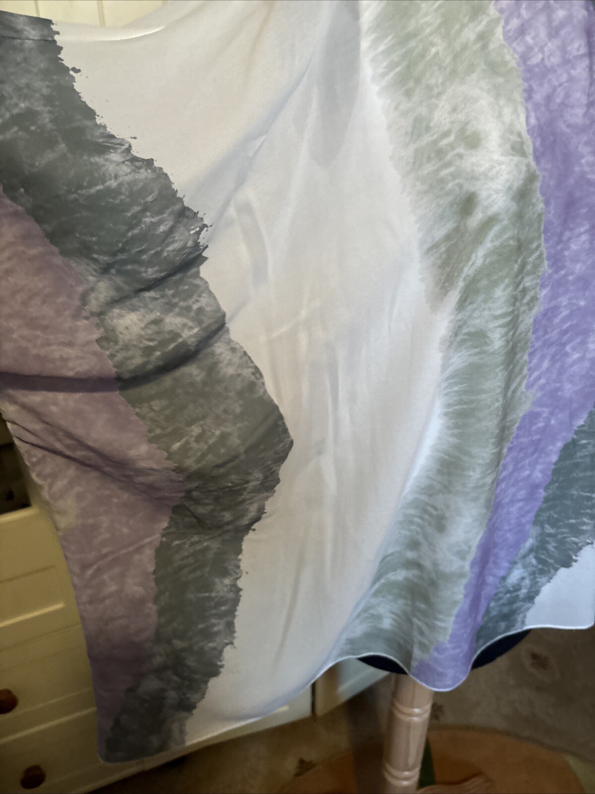 KLASS Preloved Ladies Top Size M Purple Mix Chiffon Layered Oversized Lagenlook
