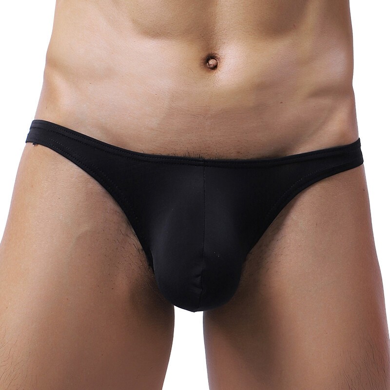 Sexy Men’s Nylon Briefs Cool Ice Silk Low-rise Underwear Bikini Pouch Panties