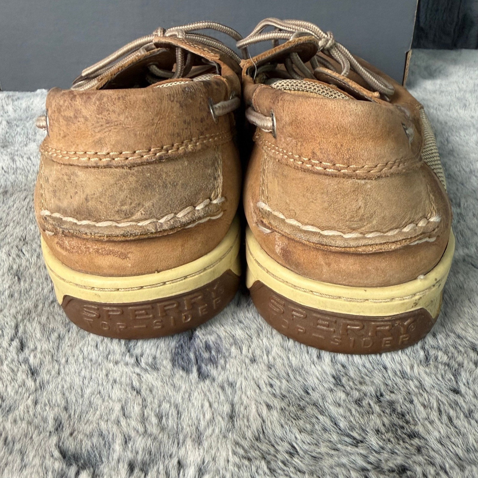 Sperry Top-Sider Billfish Boat Shoes Mens 10.5 Tan Brown Leather Mesh 0799320