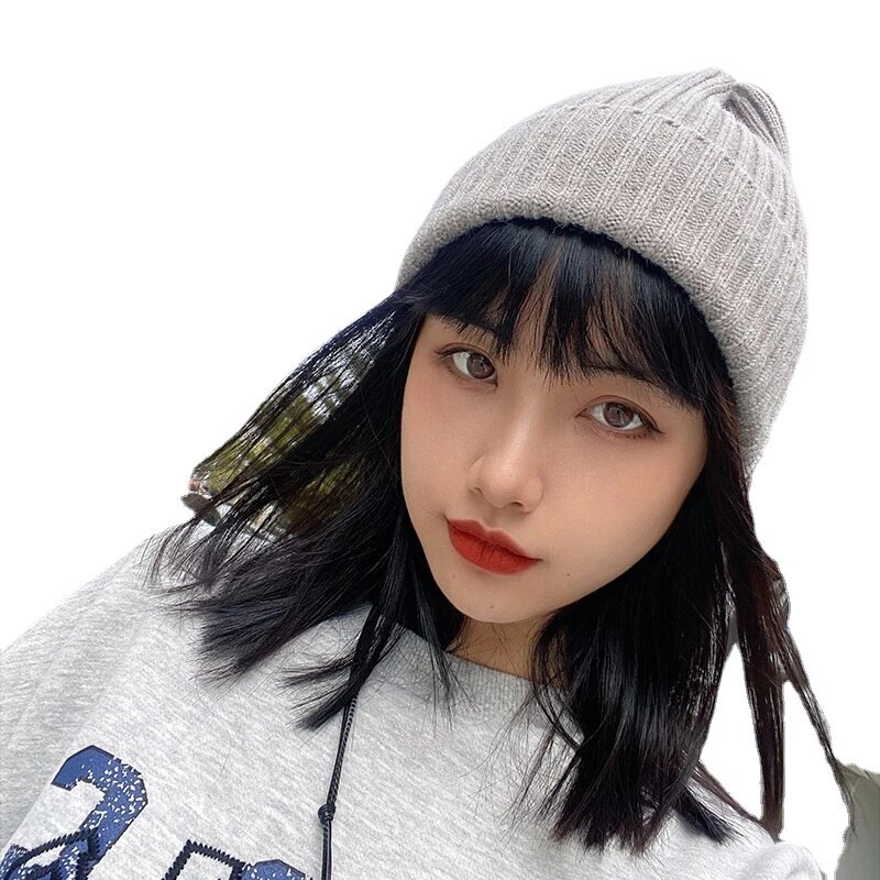 Thick Beanie warm Wool Knit Hat Baggy Cap Cuff Slouchy Skull Hats Ski Men Women
