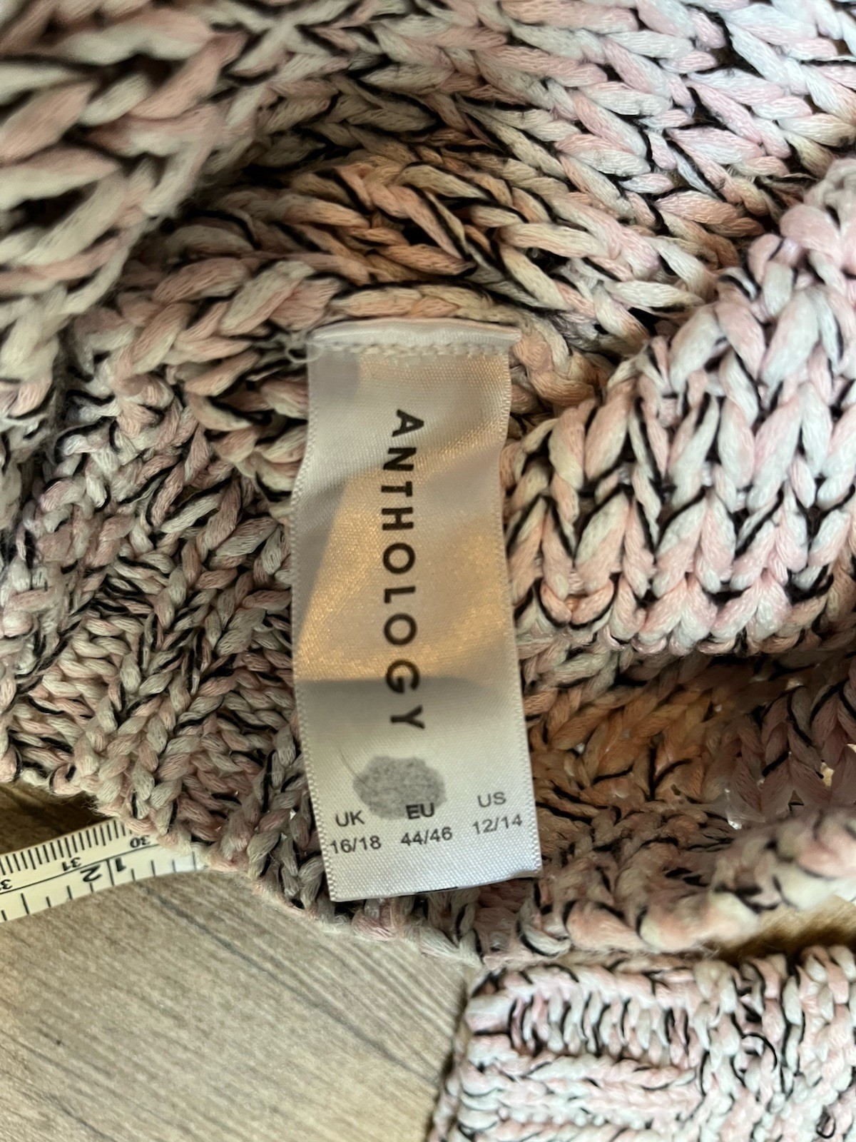 Anthology Salmon Pink Oversized Chunky Knit Ladies Jumper Size 16-18 XL