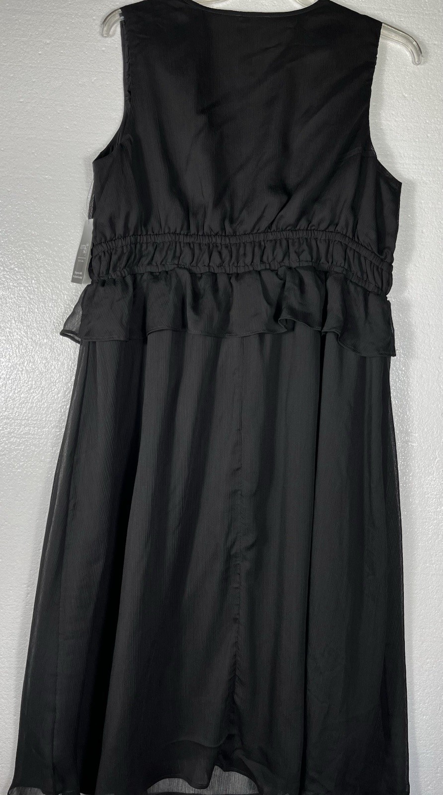 Terra & Sky Black V Neck Dress Size 1X 16W-18W )2x20W-22W)4x28W-30W length 47”￼