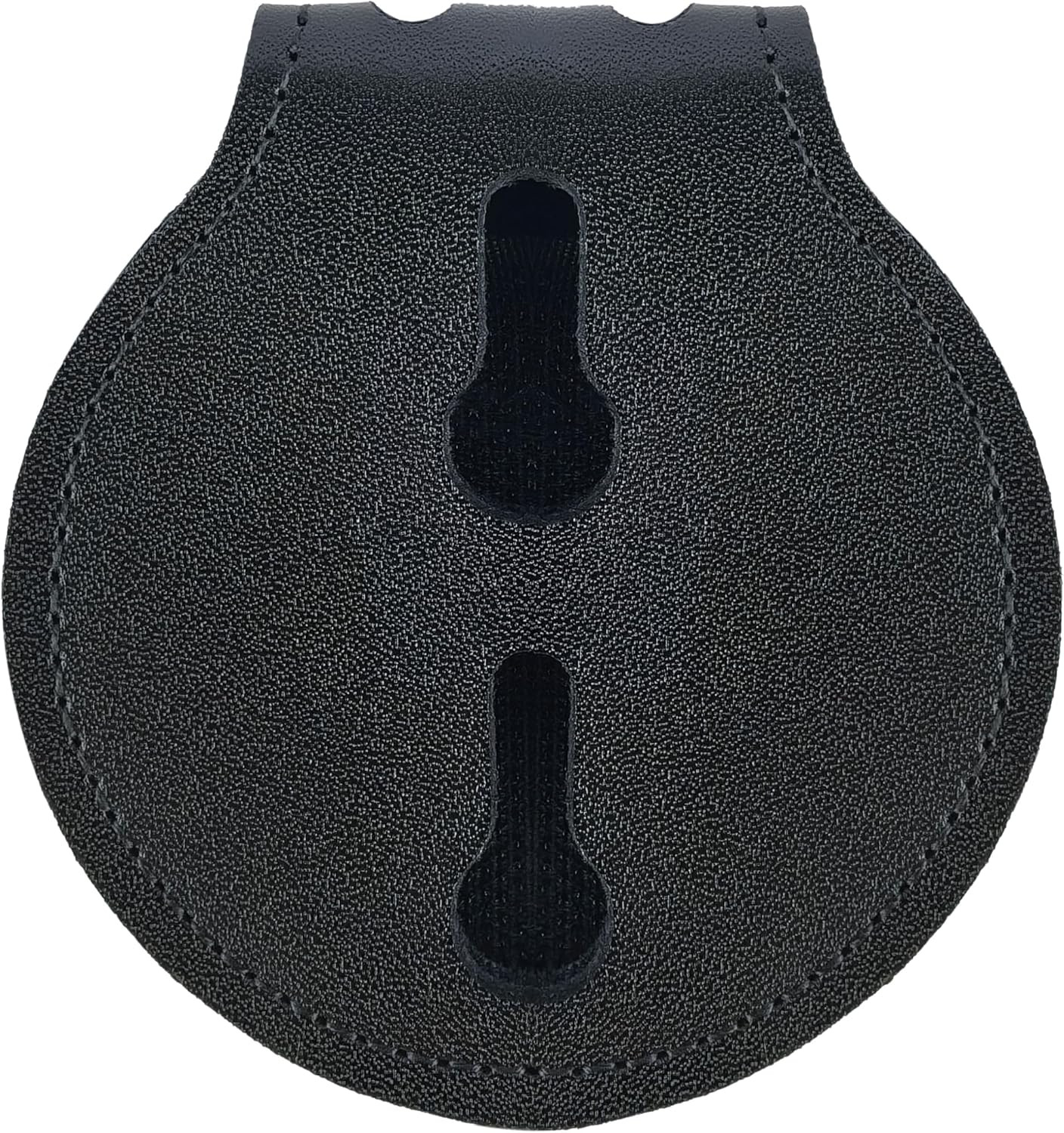 Black Cowhide Universal Police Badge Holder, Sheriff’s Badge Holder with Belt