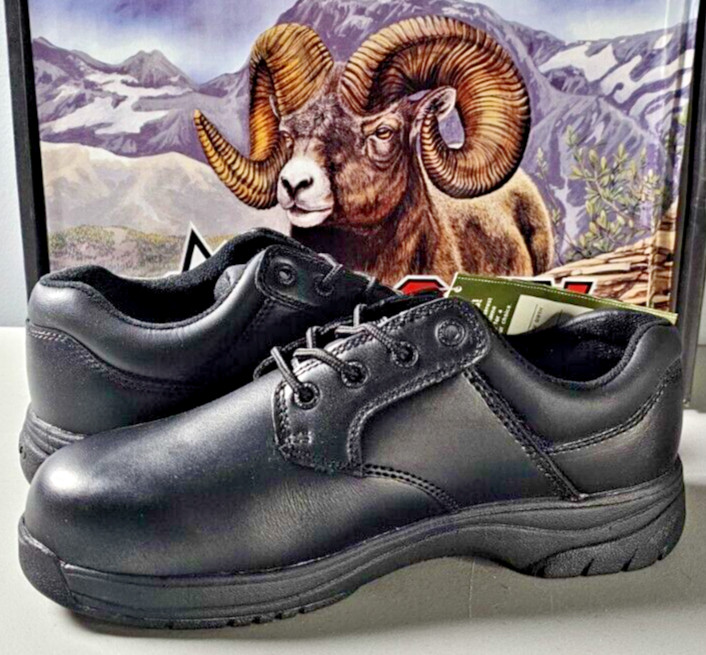 Rocky 2034 Men’s Oxford Work Shoes Slip Stop Non‑Slip Black Leather Size 7 EW