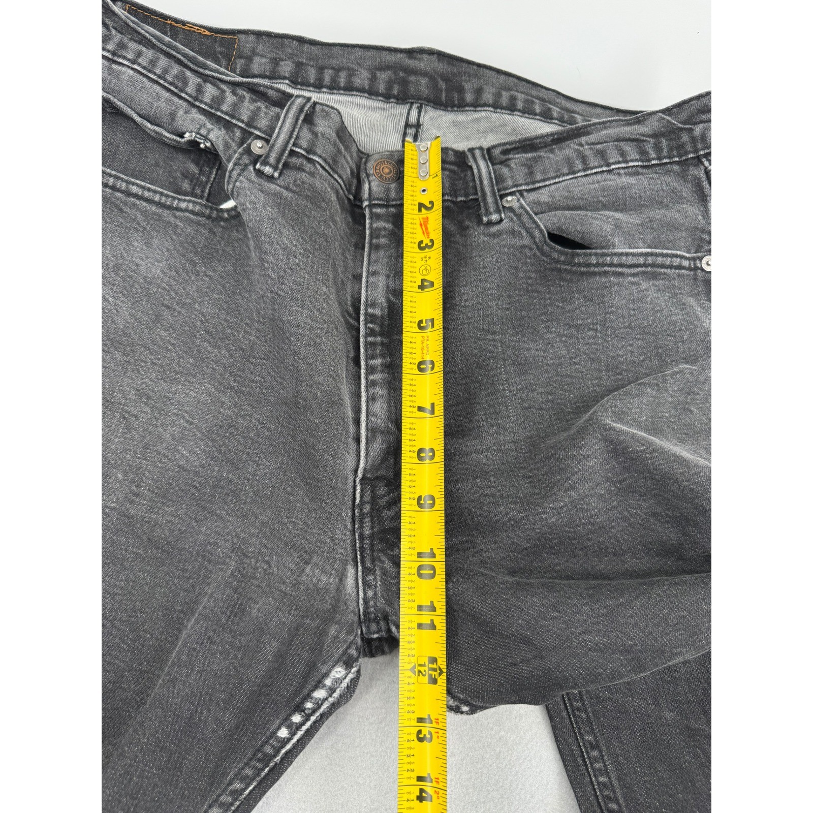 Levis 505 Regular Fit Jeans Mens 36×34 (36×32) Faded Black Straight Leg Denim