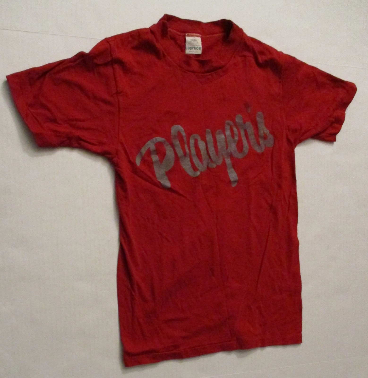 Player’s Logo Vintage Bar Night Club Red T Shirt Small Mayo Spruce 80s SnglStch
