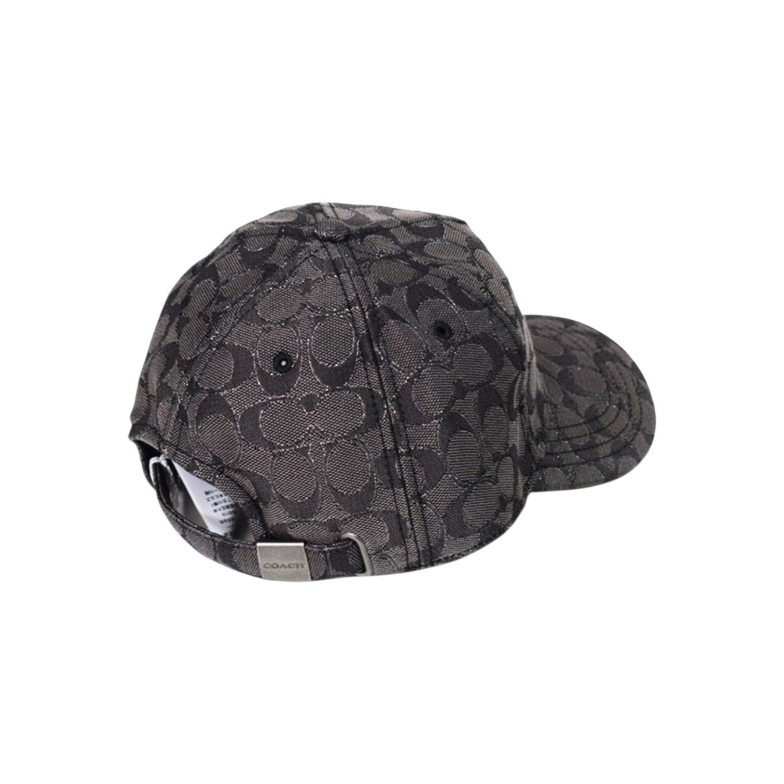 NEW COACH DESIGNER BASEBALL HAT METALLIC BLACK SIGNATURE LOGO ADJUSTABLE