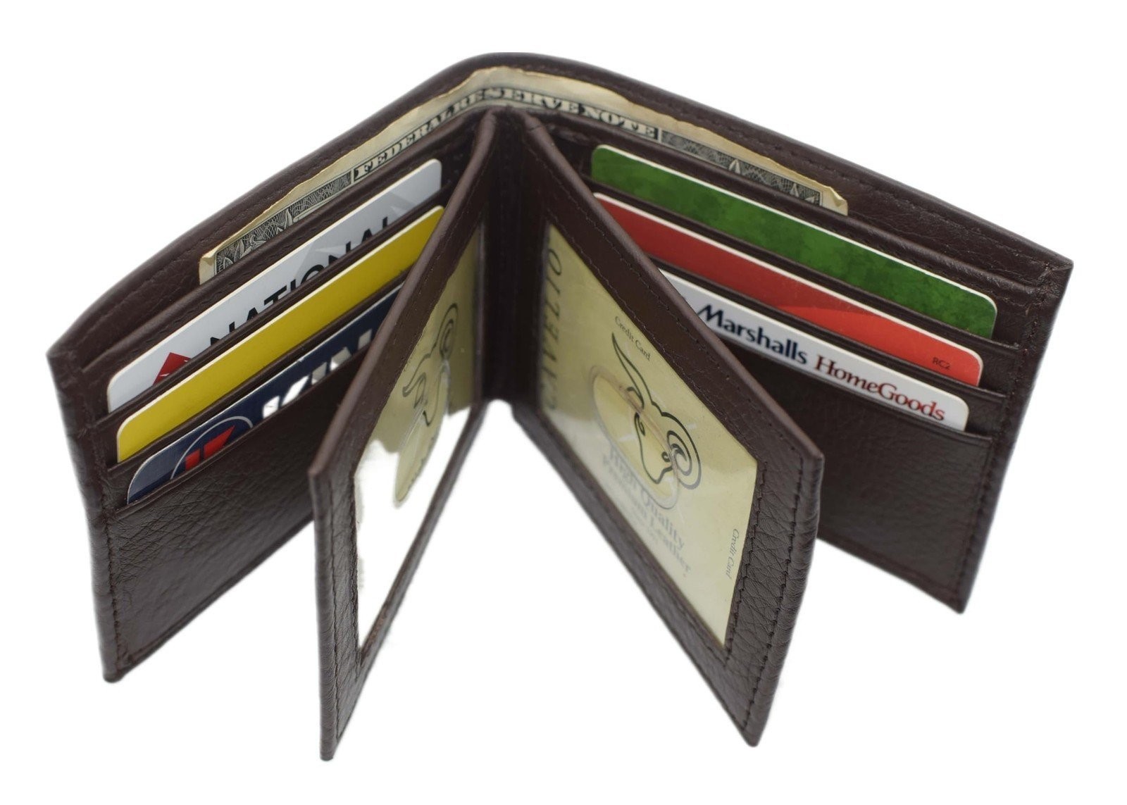 Mens Wallet RFID Genuine Leather Bifold Wallets For Men, 3 ID Windows 12 Card…