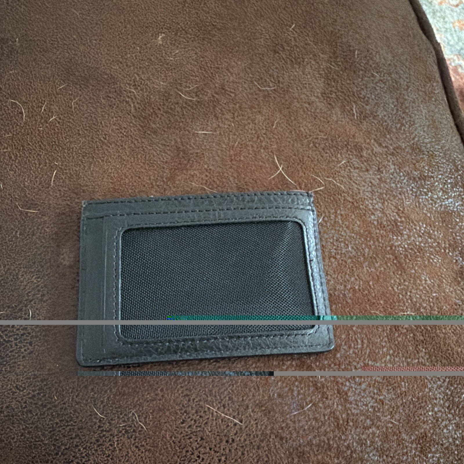WILL Leather Goods Men’s Black Leather Pocket Card Holder with ID Window