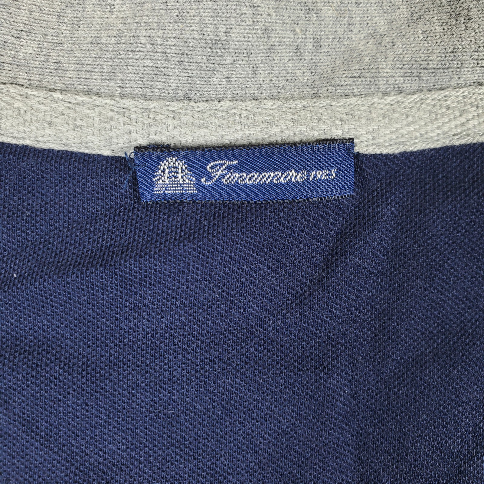 Finamore 1925 Gray Front Button Cotton Sweater Elbow Patches Size EU 52