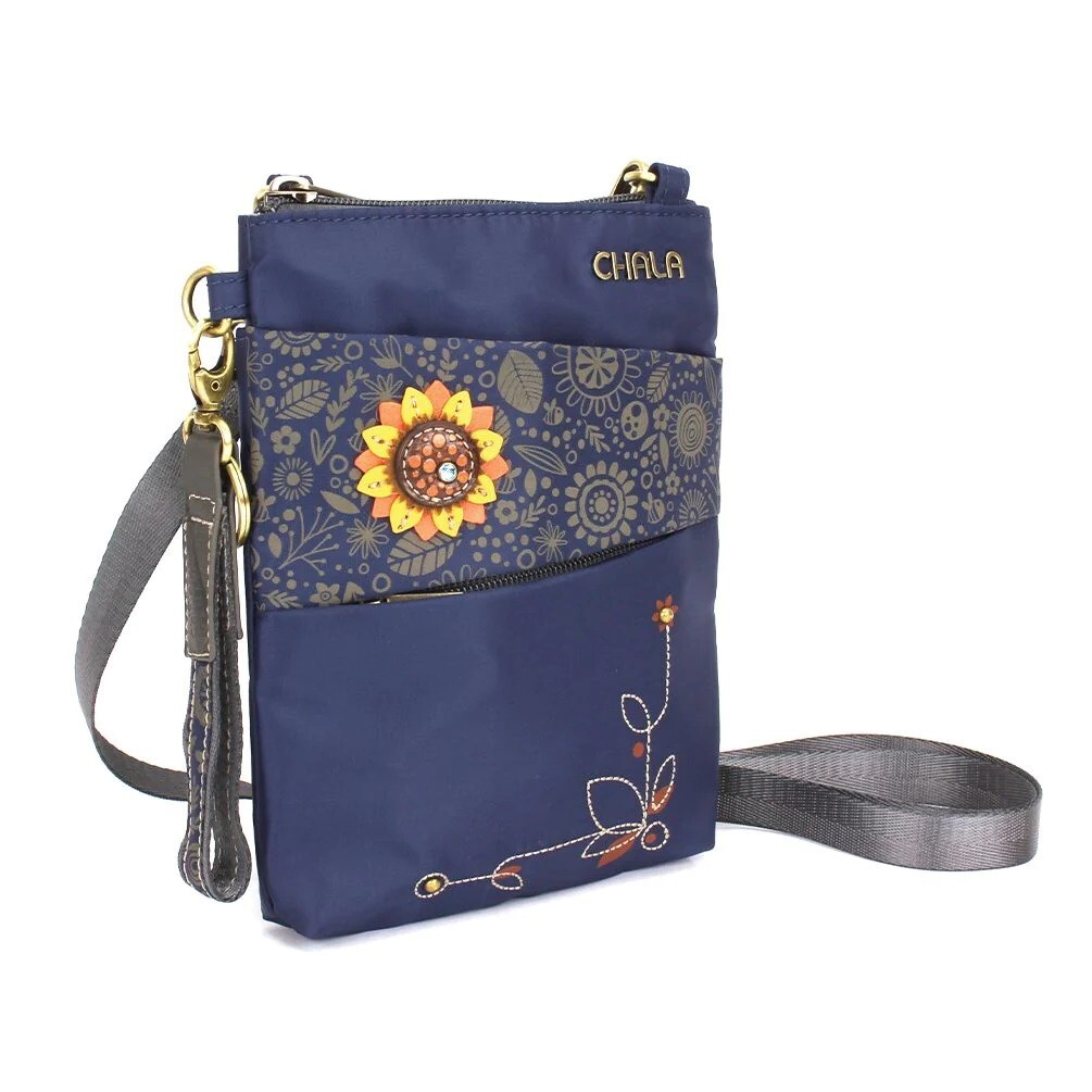 CHALA SUNFLOWER CV Evolution Cellphone Crossbody Handbag Purse (Navy) NWT