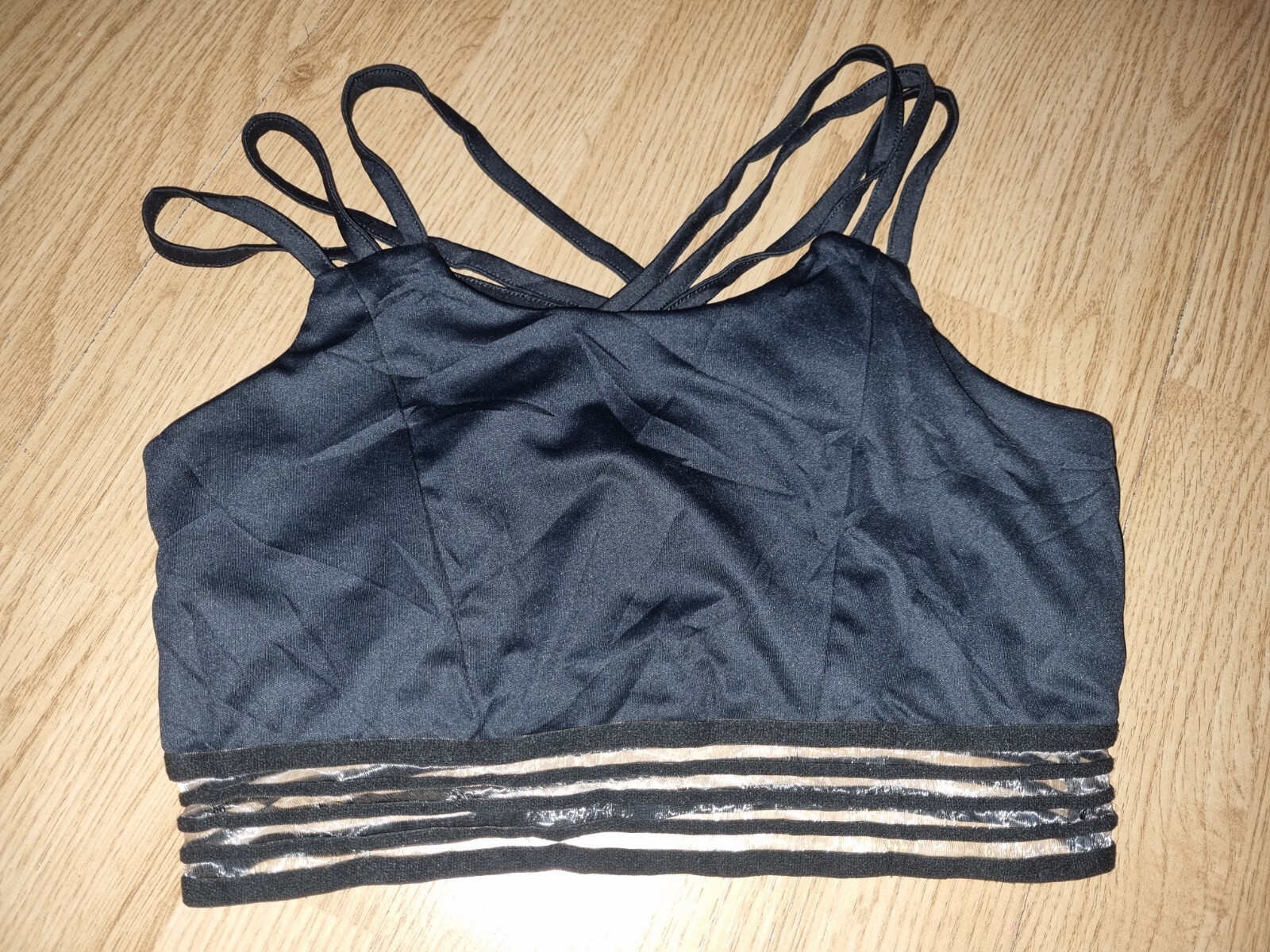 Gorgeous Black WORK OUT wirefree sports gym exercise Bra Size 10 12