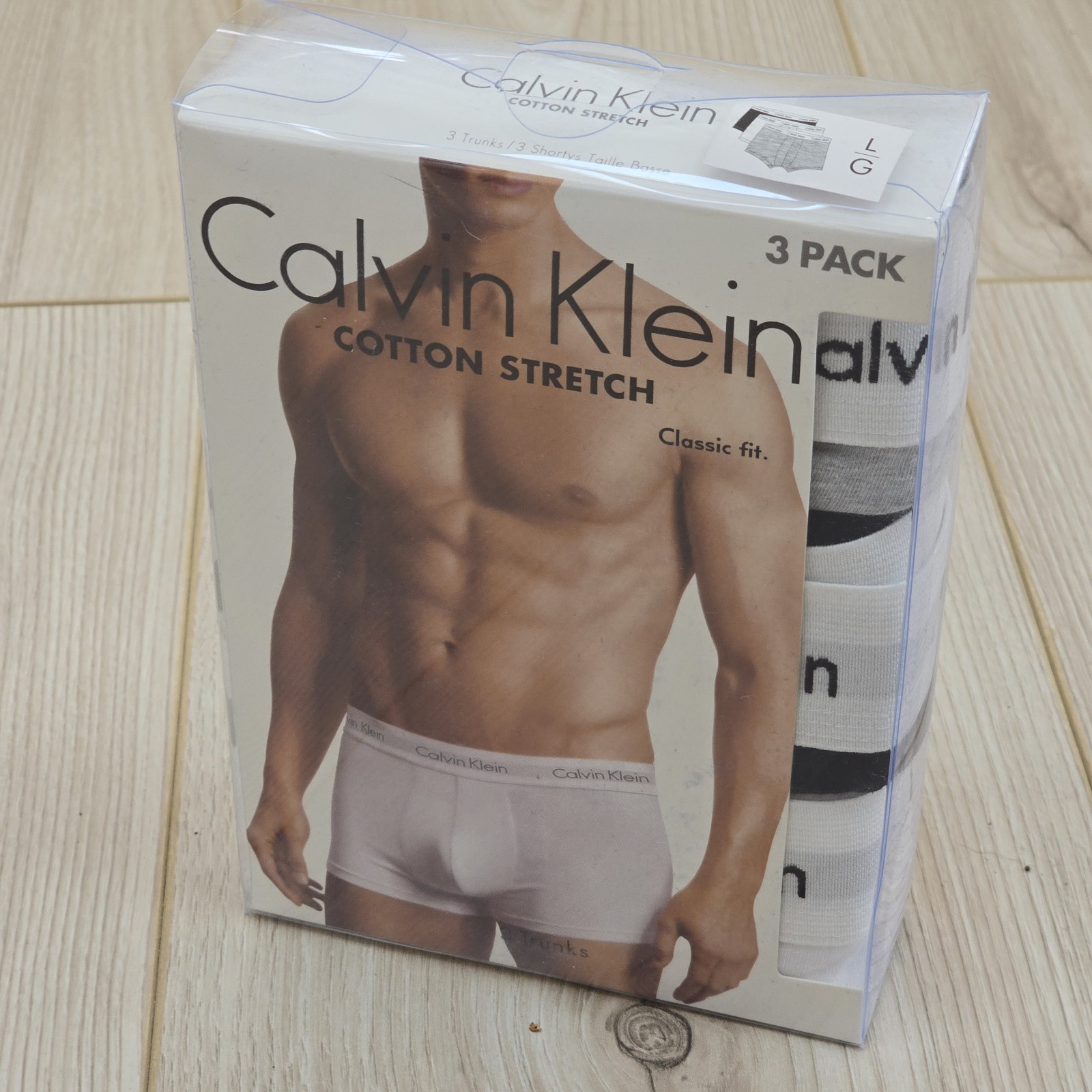 Calvin Klein Men’s Boxer Trunks 3-Pack Underwear Cotton Stretch Black Gray White