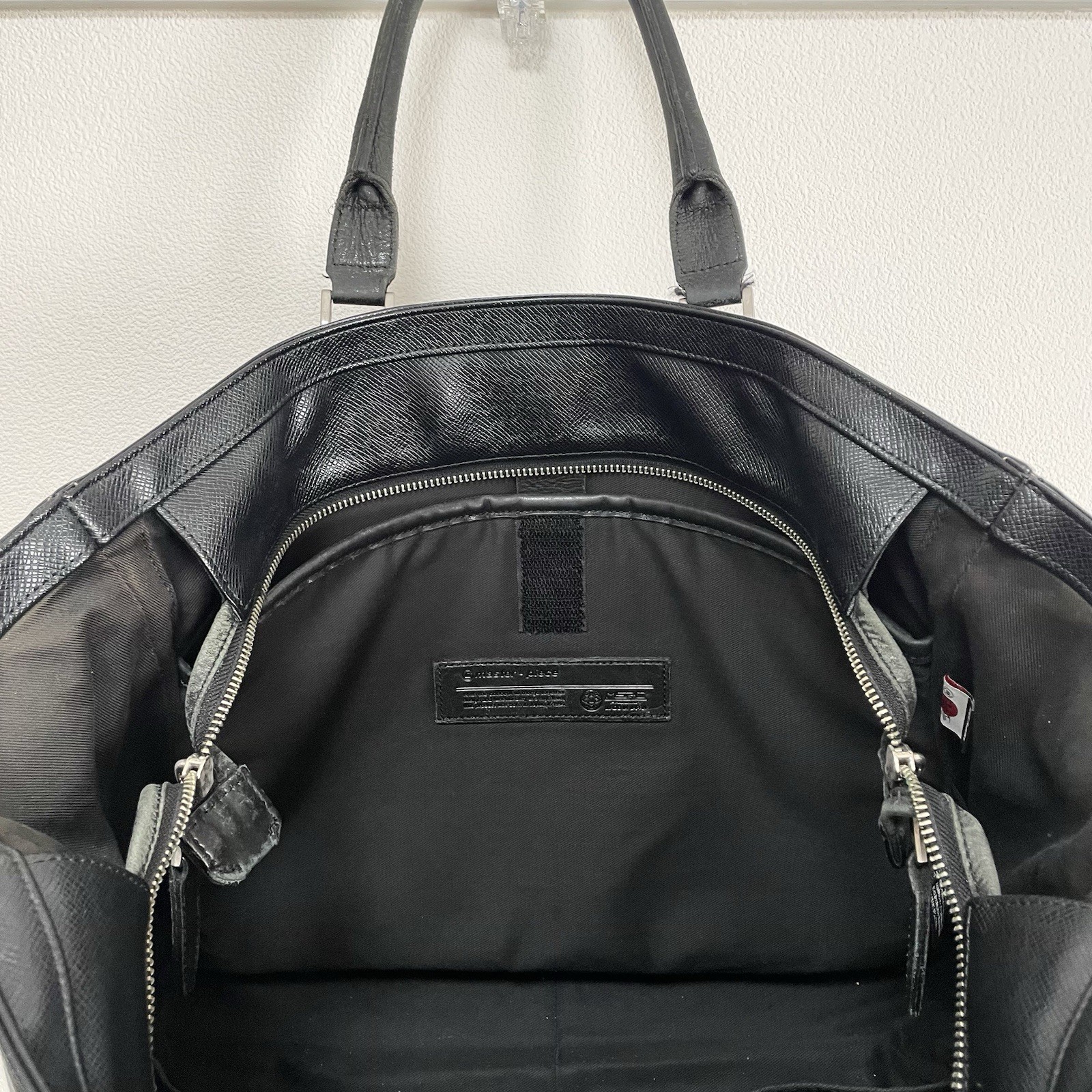 Master-piece MSPC Tote Bag Duffle 2way Leather Shoulder Black Large Made Japan