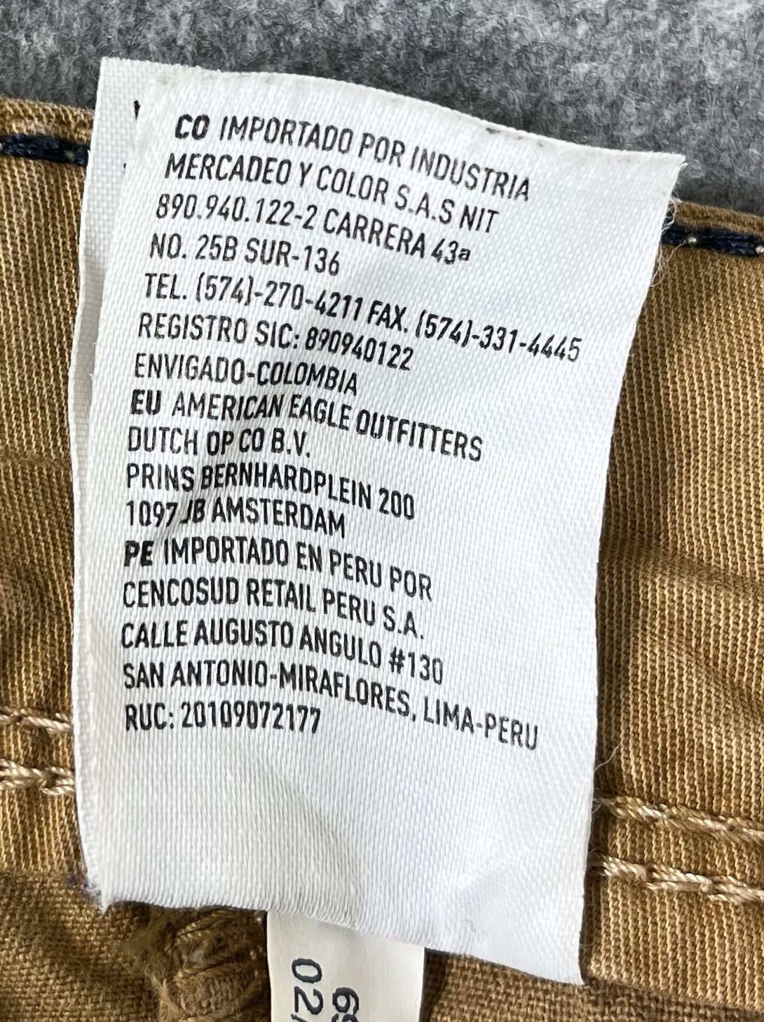American Eagle Classic Next Level Flex Mens 34 Brown Stretch Chino Shorts