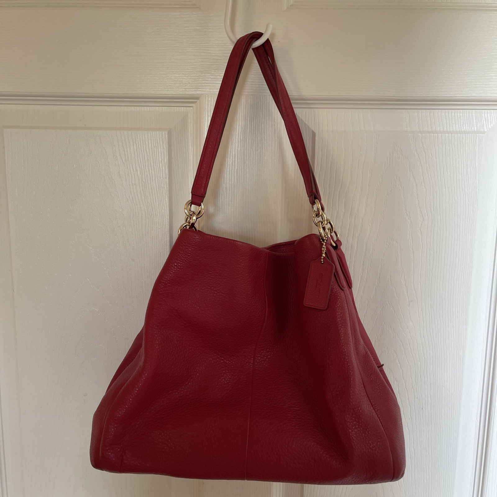 Coach Madison Phoebe Red Shoulder Bag Gold Hardware