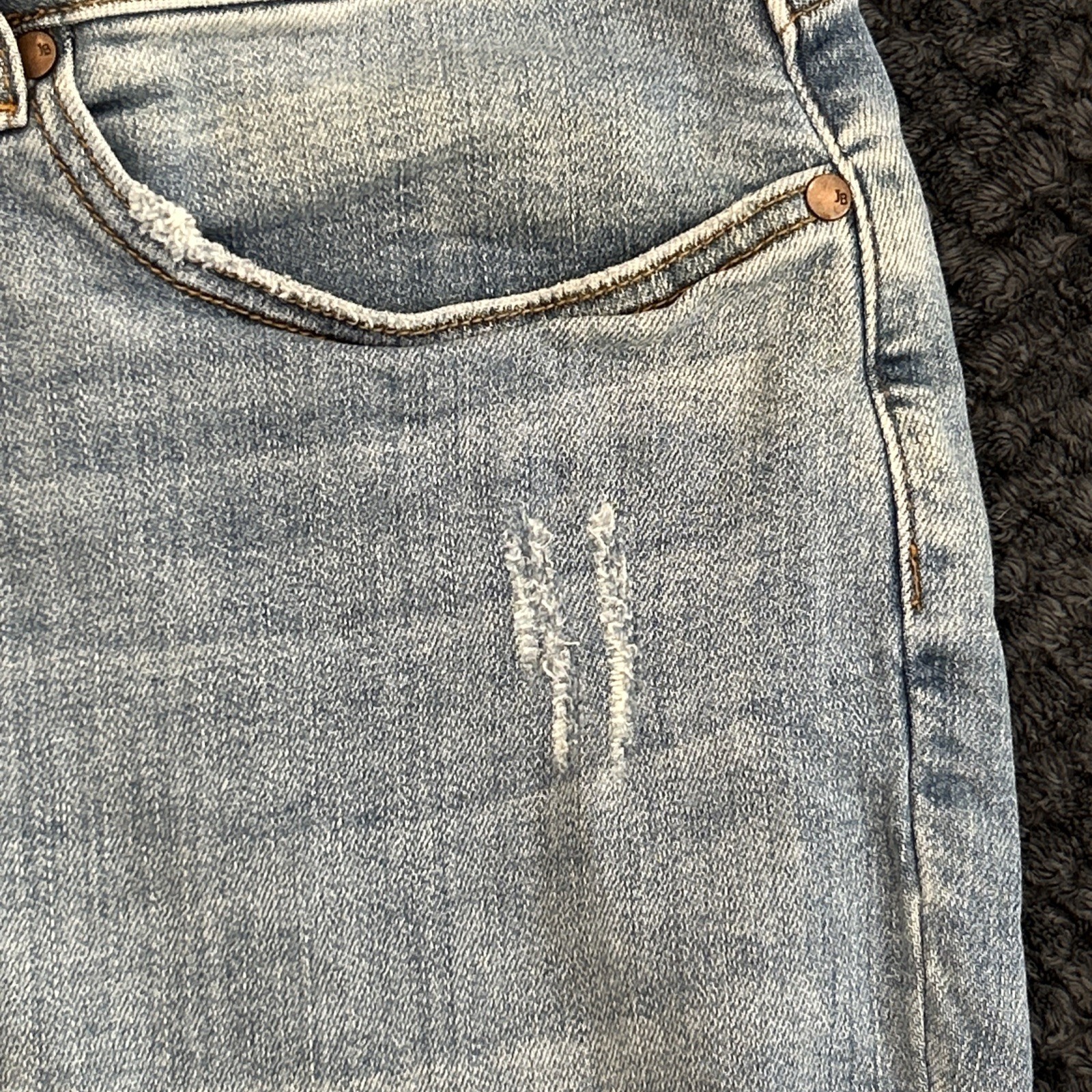 Judy Blue Jeans Control Top Skinny Distressed Jeans Pockets Size 18W Reg Womens