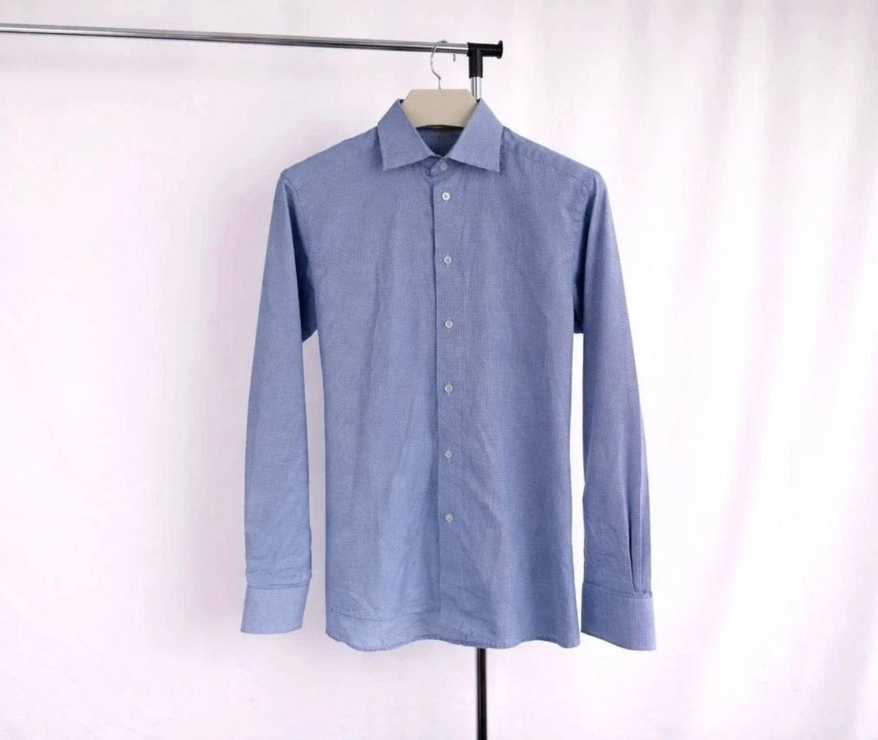 Eton Blue Dress Shirt Men’s Button Up Formal Business Office Luxury Size:М